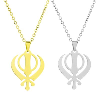 India Sikhismo Collana Simbolo Religioso Catena per Clavicola Simbolo Culturale Ciondolo Collana Unisex Gioielli Religiosi in Metallo