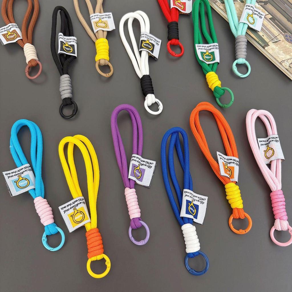 Color Block Double Rope Braided Phone & Keychain Lanyard Strap