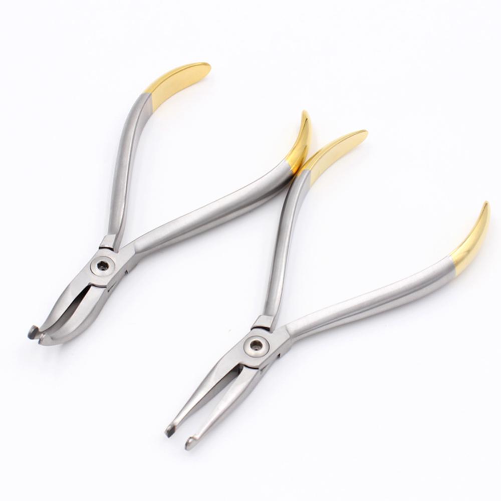 Dental How Plier Straight + Curved Orthodontic Straight Arch Wire Holding Pliers Stainless Steel Dental How Pliers Forcep