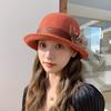 Summer Women's Bucket Hat with Bowknot, Breathable Straw Sun Hat for Travel and Outdoor, Elegant Handmade Fisherman Cap