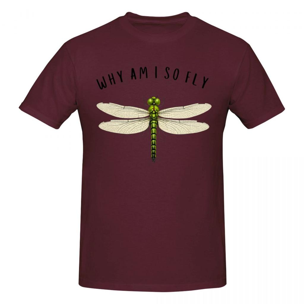 T-shirt Unisex Divertente Libellula 'Why Am I So Fly' di Tendenza Streetwear Girocollo Magliette in Cotone