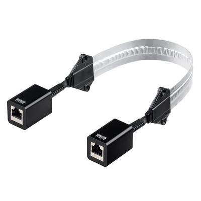 SANWA DIRECT 44cm CAT5e Flat LAN and Thin Type with Tape and Wood Screws for Installation Cable, Gap-Fits Doors, Windows, Doors, (500-LAN5E-FLFF),