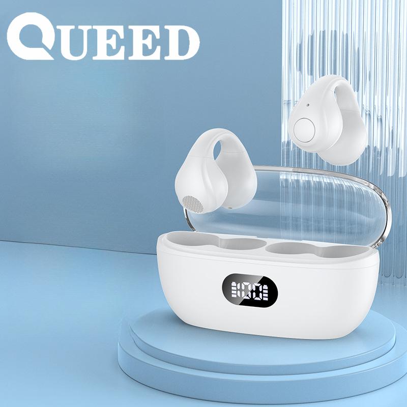 Căști Bluetooth fără fir 5.3 Afișaj digital Clip-on pentru ureche Căști Bluetooth fără fir fără ureche Căști cu durată de viață super lungă a bateriei