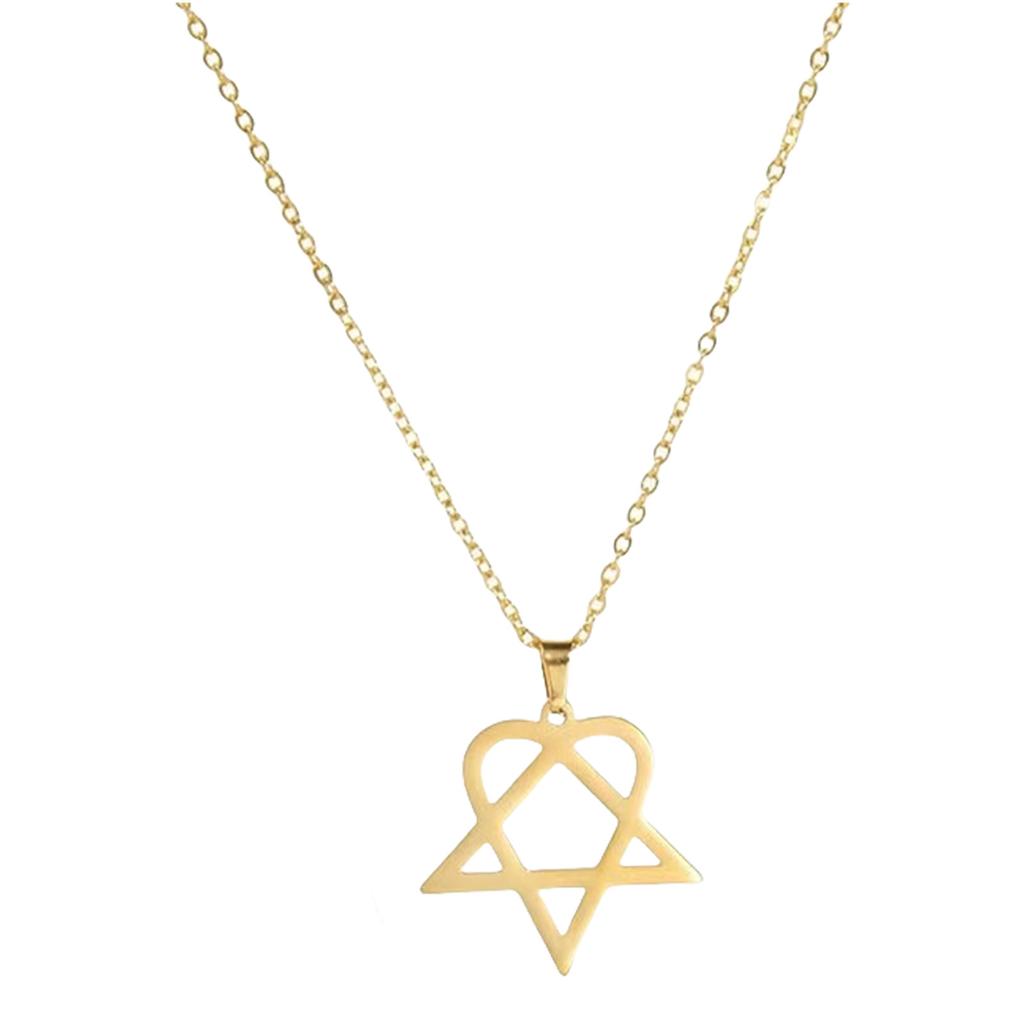 Irregular Five Pointed Star Necklace Stainless Steel Gold Plated Geometric Pendant For Women Daily Jewelry
