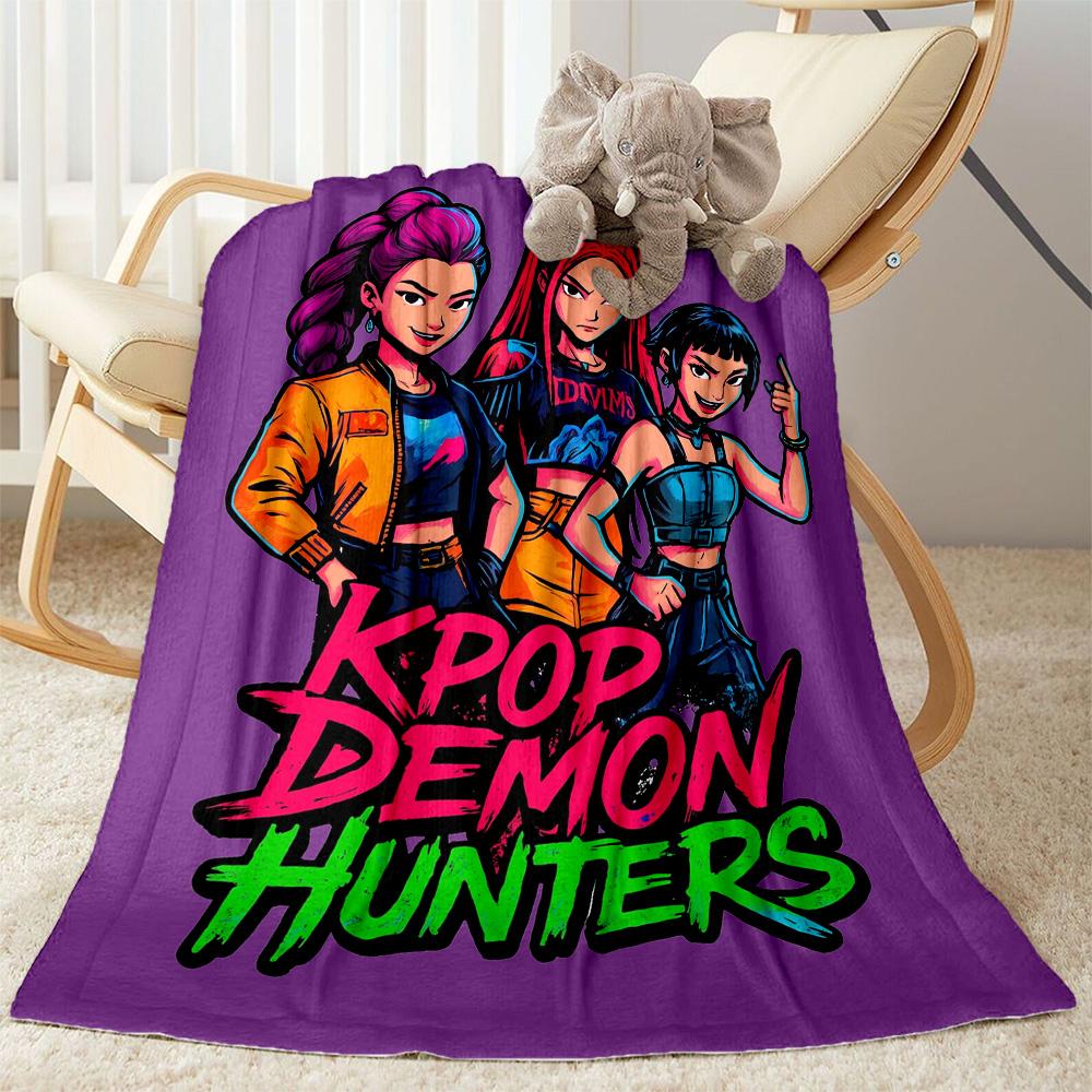 K-pop Demon Squad Blanket Durable Comfort Suitable for Sofa Office Livingroom for All Occasions Modern Style