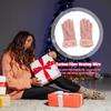 Pink USB Heating Gloves Hand Warmer Touch Screen Design Adjustable Temperature for Women Skiing Walking Riding