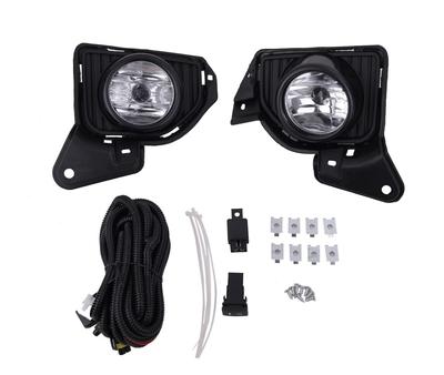 Fog Light Kit for Toyota 200 Series Hiace and 5th Full Set with Glass Matte Chrome Plated Left and Right Fog Light and Wiring (4th Generation) - Lens,