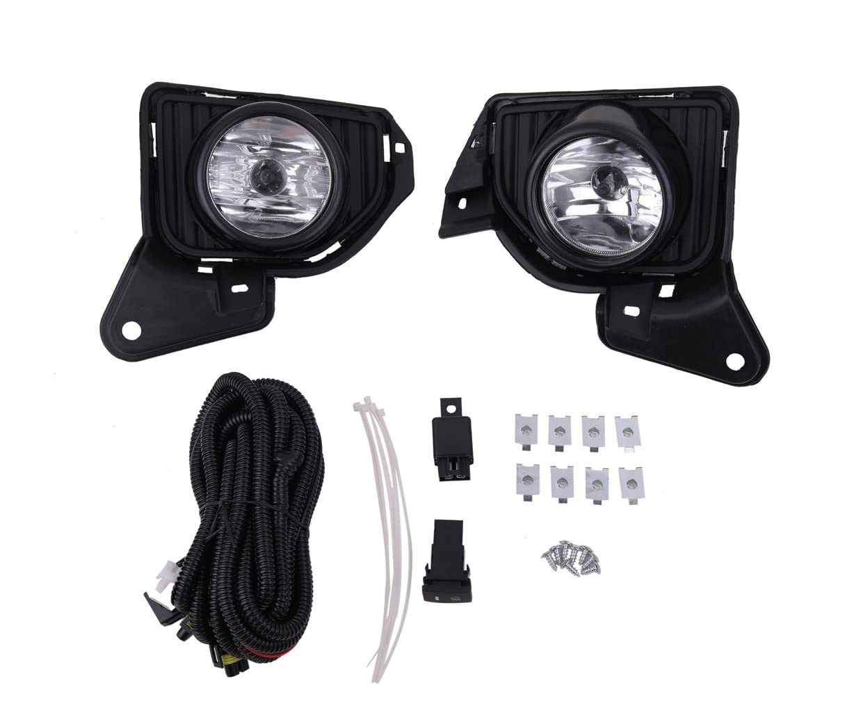 

Комплект противотуманных фар для Toyota 200 Series Hiace и 5-го поколения, полный комплект со стеклом, матовым хромированным покрытием, левой и правой противотуманными фарами и проводкой (4-е поколение) - Линза,