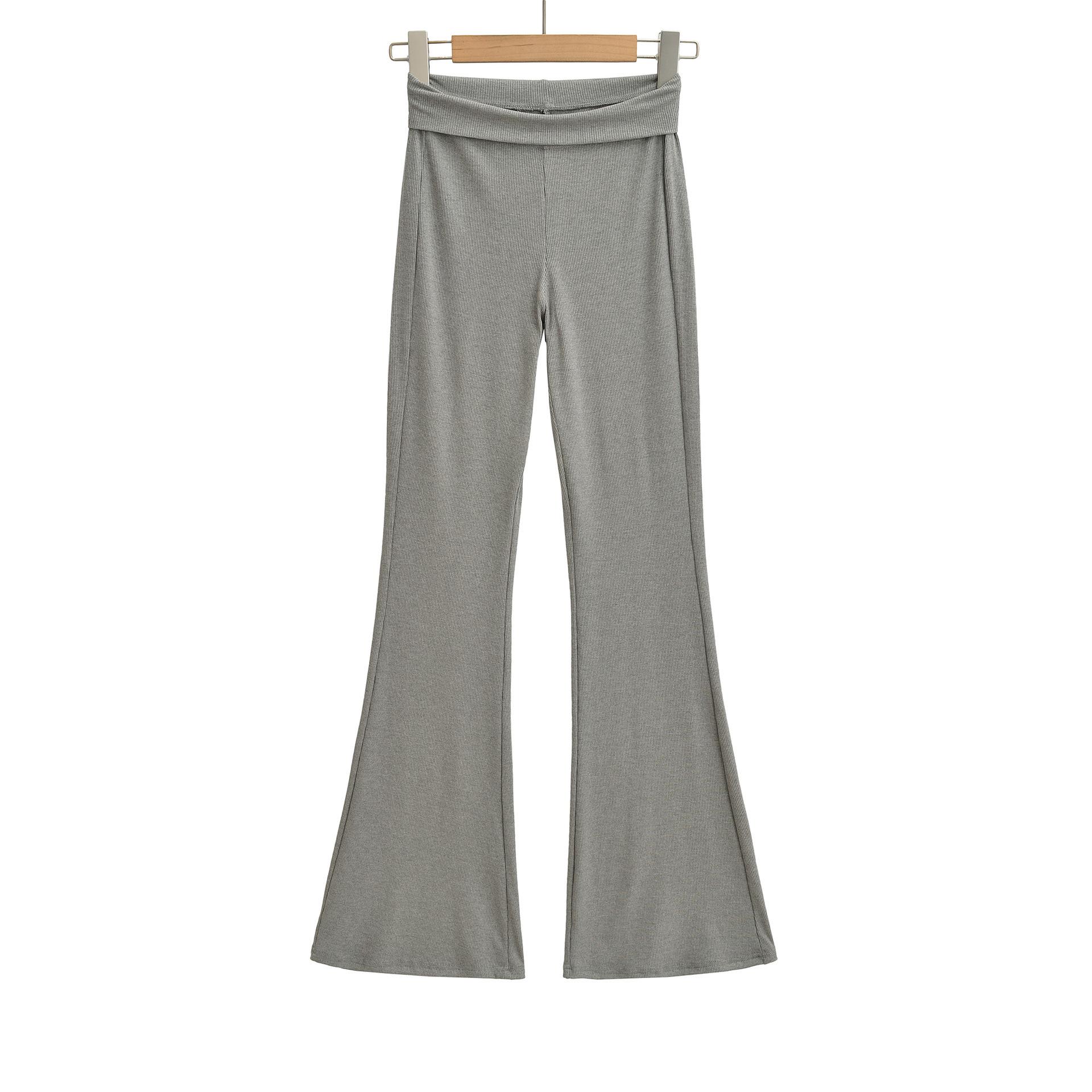 

Women s High-Waisted Micro-Flare Yoga Pants with Slimming Bell Bottoms - Lightweight Spring Sport Sweatpants Medium сірий колір
