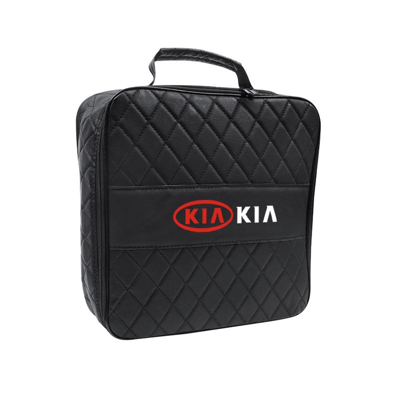 Car Leather Storage Bag High-capacity Auto Trunk Handbag For KIA K3 Sportage Carnival K5 Seltos Pegas KX1 EV5 Sonet EV6 K4 EV3