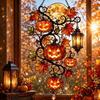 Acrylic 2D Flat Pumpkin Maple Leaf Hanging Ornament: Halloween Window Decoration for Fall Home Styling