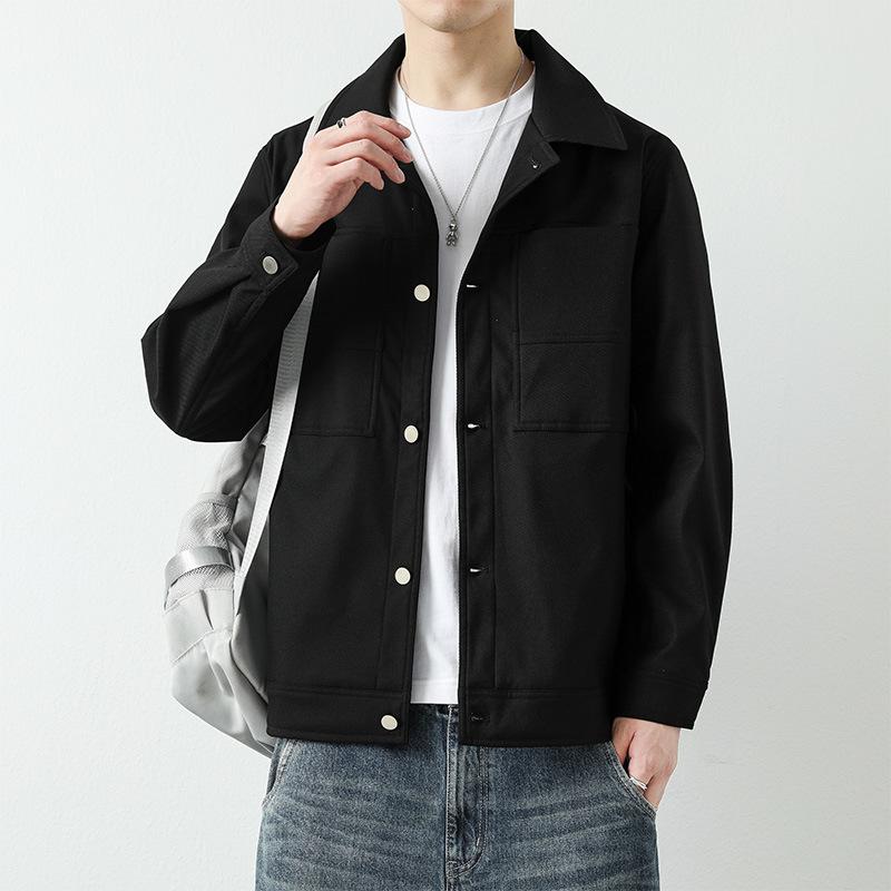 Autumn and Winter New Silhouette Work Jacket Men's Casual Lapel Spring and Autumn Versatile Twill Men's Jacket