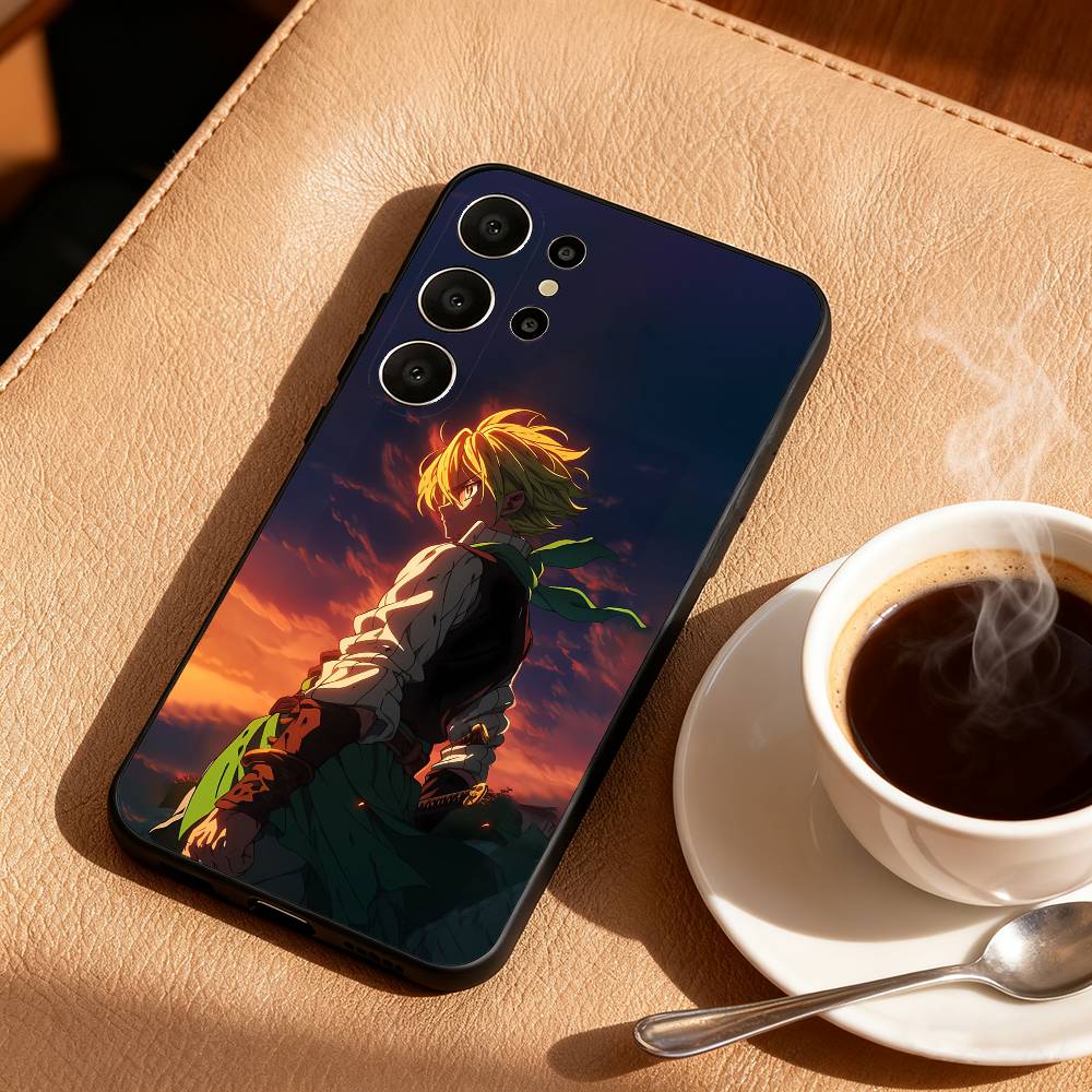 S-Seven D-Deadly Sins Meliodas Phone Case For Samsung S26,S25,24,23,22,30,21,10,9,Ultra,Plus,Lite,Black Soft Case
