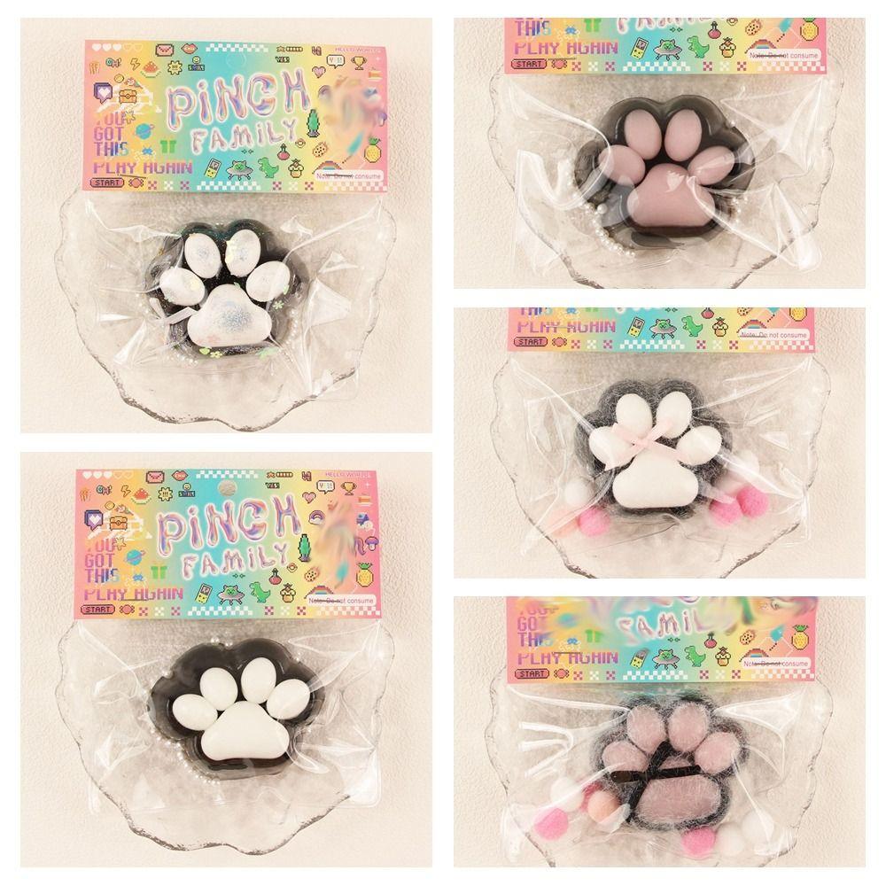 Cat Paw Mochi Taba Squishy Fidget Toy Antistress Black Cat Foot Slow Rebound Pinch Decompression Squeeze Toy Stress Relief Toy