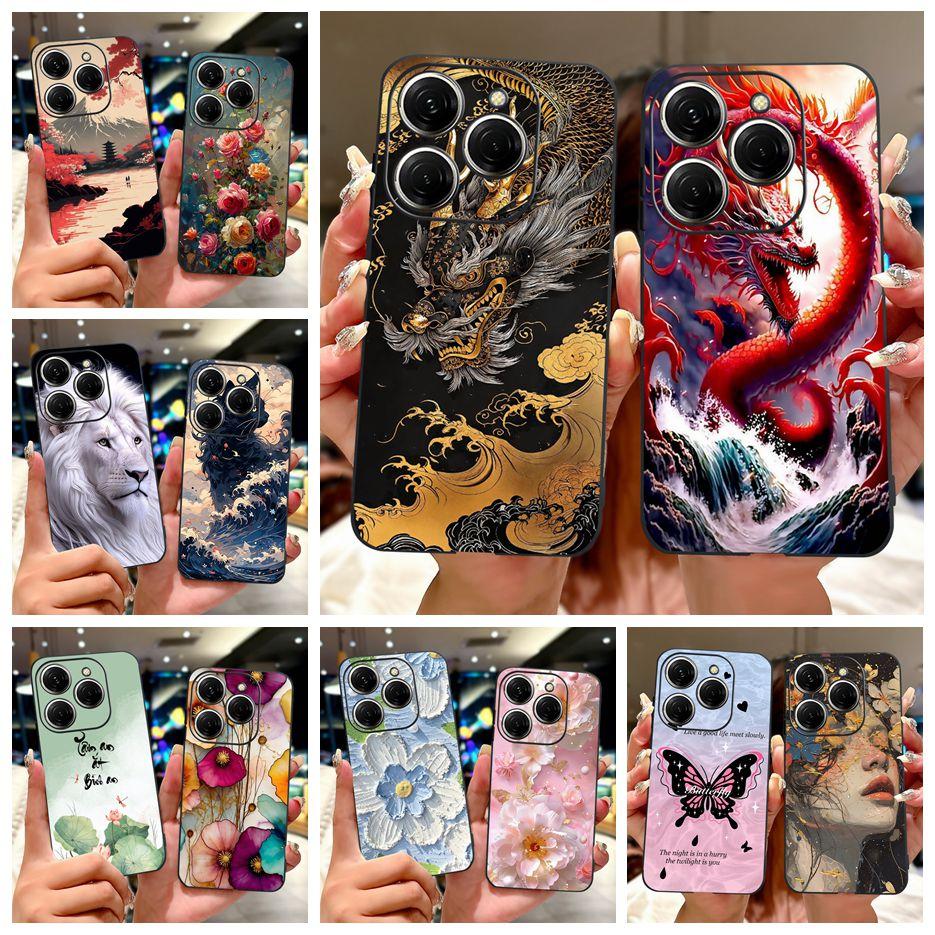 Für Tecno Spark 20 Hülle Spark 20C BG7 BG7n Coole Drachenmuster Hülle Weiche Silikonhülle Für Tecno Spark 20 Pro Spark20 Pro+ Taschen