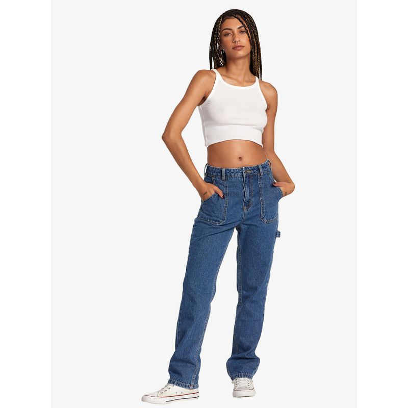 Foreign Trade Original Order RVC * a Stylish Multi-Pocket Workwear Loose Straight-leg Casual All-Matching Jeans Two Colors 1302