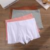 S-XXL Cotton Boyshorts Underwear for Women Stretchy Breathable Panties Sexy Striped Low Waist Shorts Ladies Solid Color Lingerie