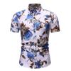 Summer Shirts Men Fashion Floral Print Short Sleeve Hawaiian Shirt Male Casual Flower Slim Fit Beach Shirts