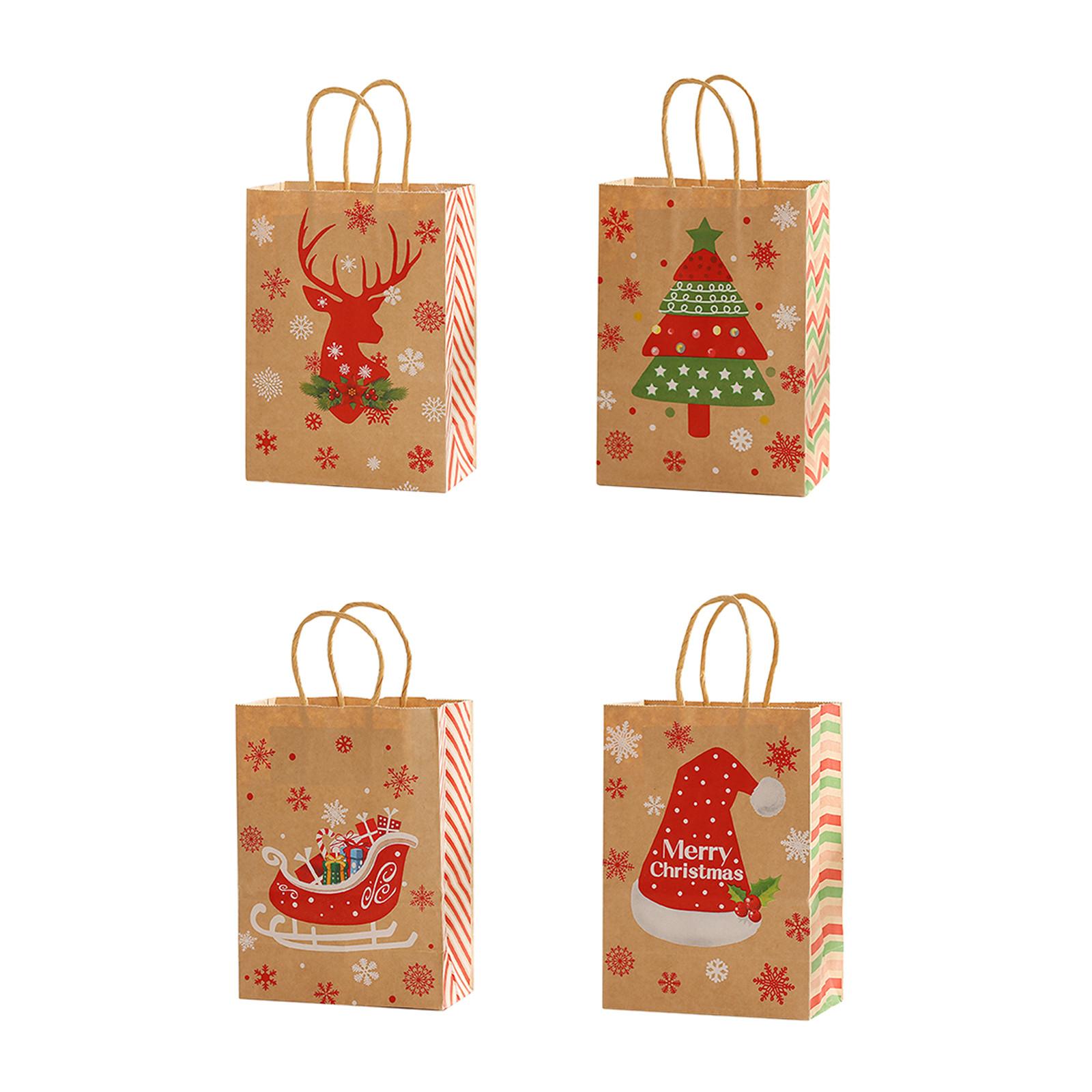 

24 Pack Christmas Gift Bags with Handles 5 9x3 2x8 1 Inch Paper Bags for Holiday Presents Party Favors and Seasonal Packaging One Size