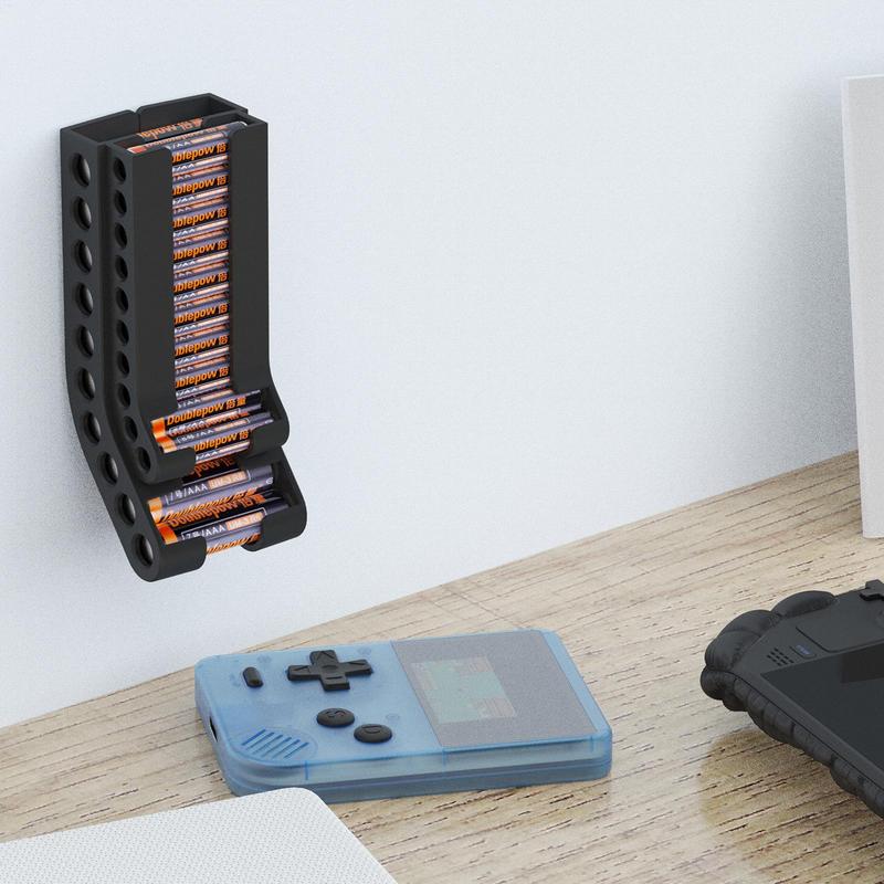 Battery Storage Organizer Wall Mount Rack For 10 AA And 10 AAA Batteries Durable Wall Mount Organizer For Kitchen Cupboar