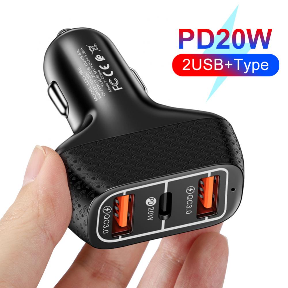 1/3/5PCS Mobile Phone Charger Durable Universal Type C Fast Charging 2usb Car Accessories Usb Car Charger Practica Portable