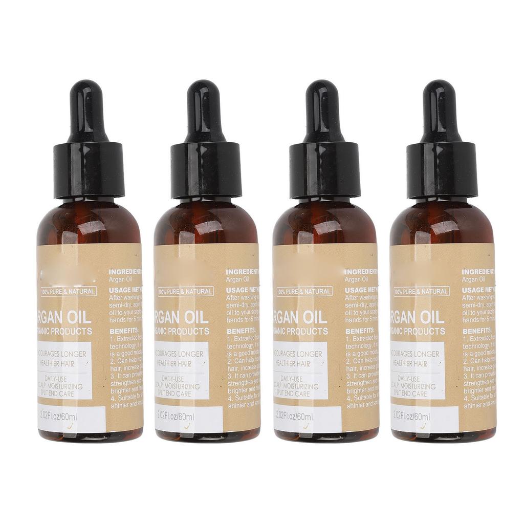 4pcs Argan Oil Hair Growth Serum Boost Thin Hair Increase Volume Moisturizing Hair Thickening Serum 60ml