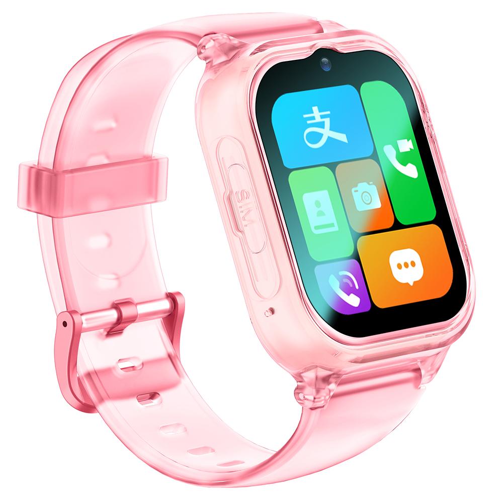 

K26 1.83 inch Display Detachable Smart Watch 4G Call GPS Positioning Kids Watch with Lanyard+Silicone Case Pink