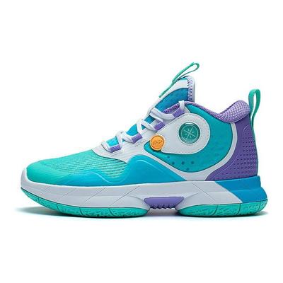 Li Ning Niños Serie Profesional de Baloncesto Estabilidad Bloque de Color Letra Amortiguación de Impactos Soporte Rebote Zapatillas de Baloncesto de Caña Media YKBS040-13