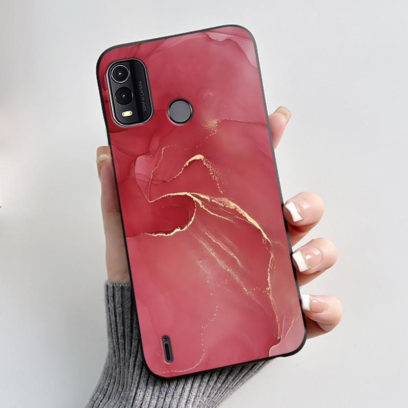 Dreamy Black Case For Nokia G11 Plus Elegant Butterfly Wildflower Pattern Shell With Jelly Color Shockproof Bumper Soft Cover