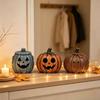 Retro Style Autumn Props 3/4Pcs Vintage Wooden Pumpkin Decor, Rustic Fall Tabletop Centerpiece, Farmhouse Table Decor Halloween Shelf Accent
