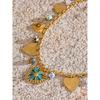 Yhpup 2025 Exquisite Stainless Steel Ceramic Beads Heart Love Drop Necklace High Quality Golden Charm Jewelry Recommend