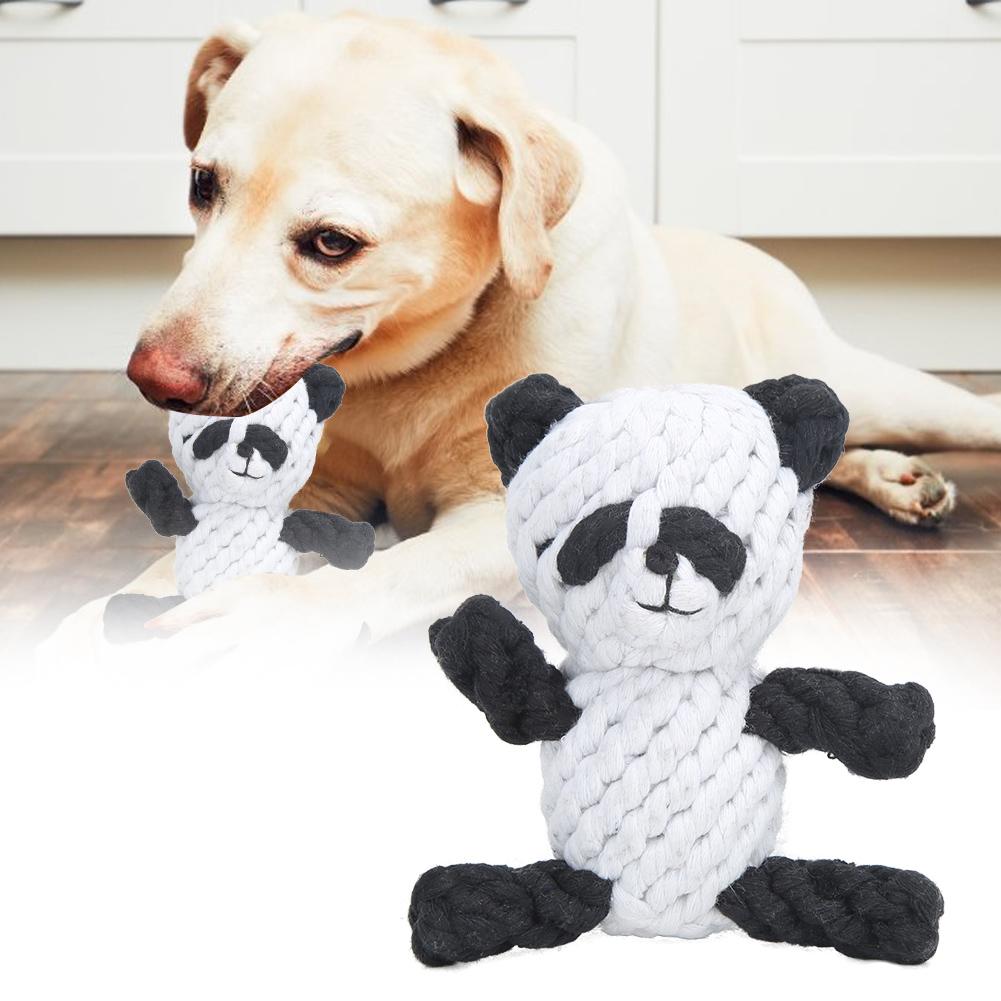 Cartoon Animal Shape Pure Manual Weaving Pet Cotton Rope Biting Chewing Molar Toy for Dogs