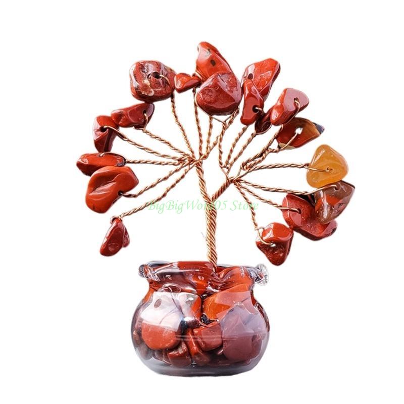 24TE Crystal Stone Energy Tree for Inviting Abundants and Home Decoration Elegant