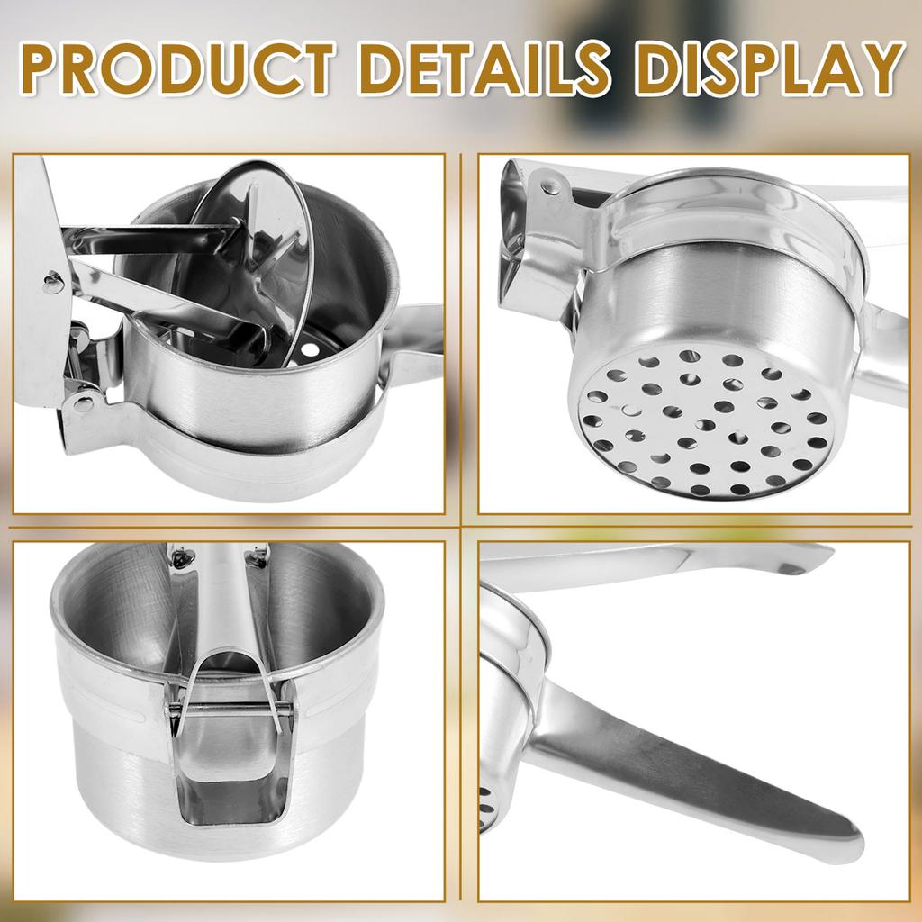 Potato Masher Stainless Steel Potato Ricer With 3 Interchangeable Discs Potato Pressure Labor Saving Press Kitchen Tool 3