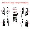 19 Tucson Carbon Fiber Interior Stickers: Console & Window Trim Protection