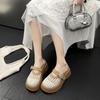 Mesh Mary Jane Slippers Women's 2025 Summer New Thick-soled One-word Buckle Hollow Mesh High Heel Sandals Fishnet Shoes