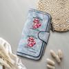 Cute Pink Squirrel Print Long Wallet Faux Leather Multi Card Holder Clutch Purse for Women Daily Use