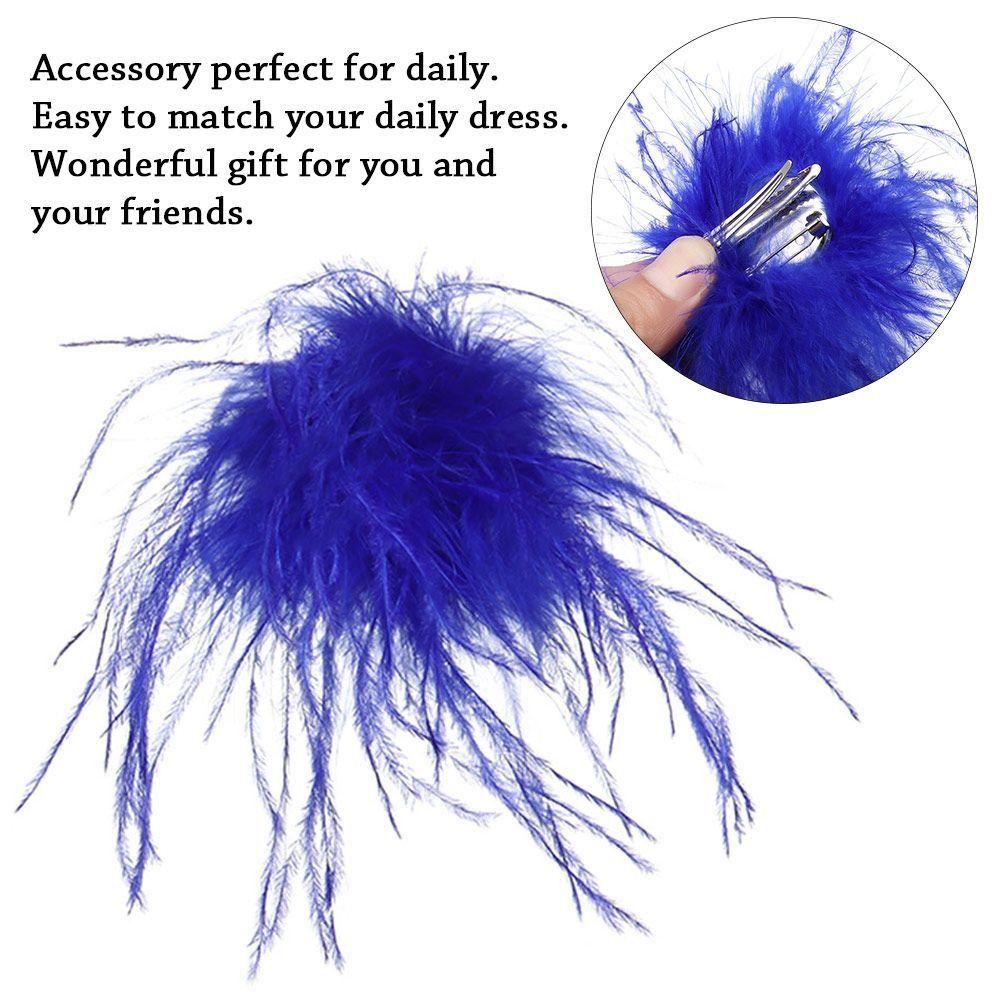 Lightweight Ostrich Feather Brooch Anti-slip Sweater Coat Pin 2024 Dress Suit Corsage for Women