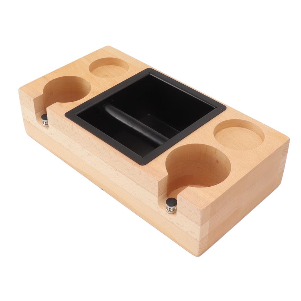 Coffee Tamping Stand Solid Color Beech Wood One Piece Coffee Tamper Holder Station for Home Milk