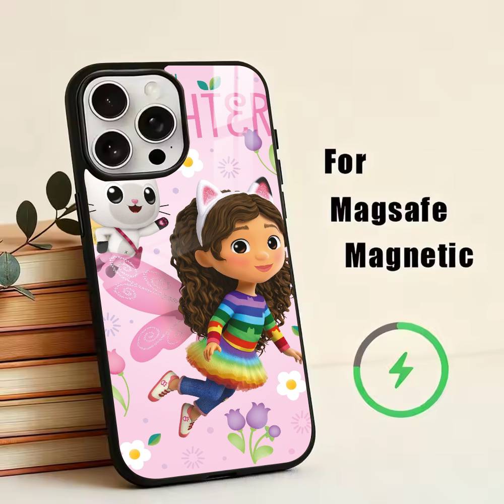 Custodia per Telefono G-Gabby Cats Per iPhone17,16,15,14,13,12,11 Plus,Pro Magnetica con Ricarica Wireless Magsafe