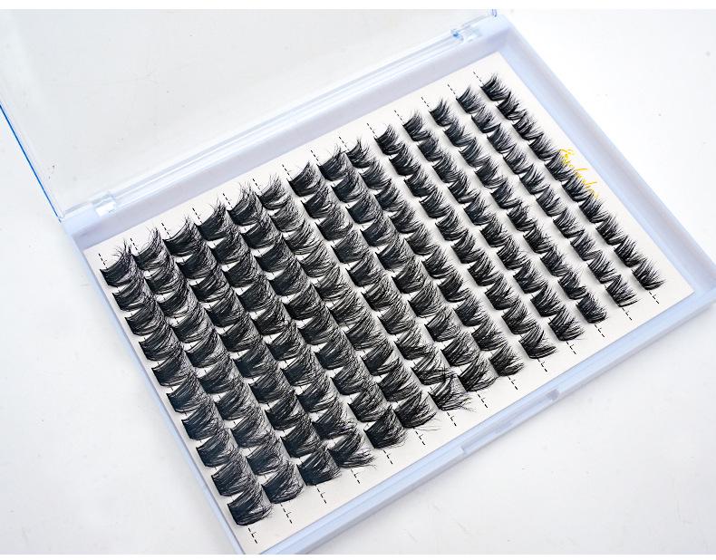 14-Row D Curl Dense False Eyelash Cluster Pack - Mixed Style, Hot Melt Grafted, In Stock