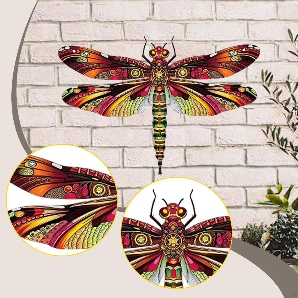 Dragonfly Metal Wall Decor Ornament Decorative Sculpture Art Crafts for Front Door Indoor