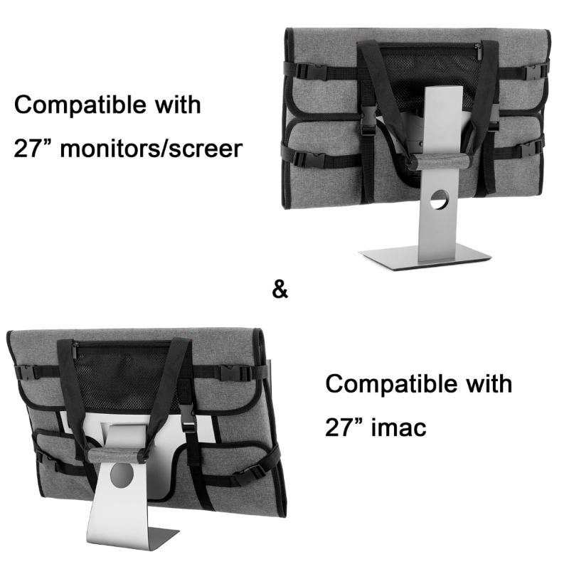 Wasserdichte Desktop-Monitor-Aufbewahrungstasche Für 27-Zoll-Bildschirm mit Weicher Innenpolsterung Organizer-Tasche Reisefreundlich