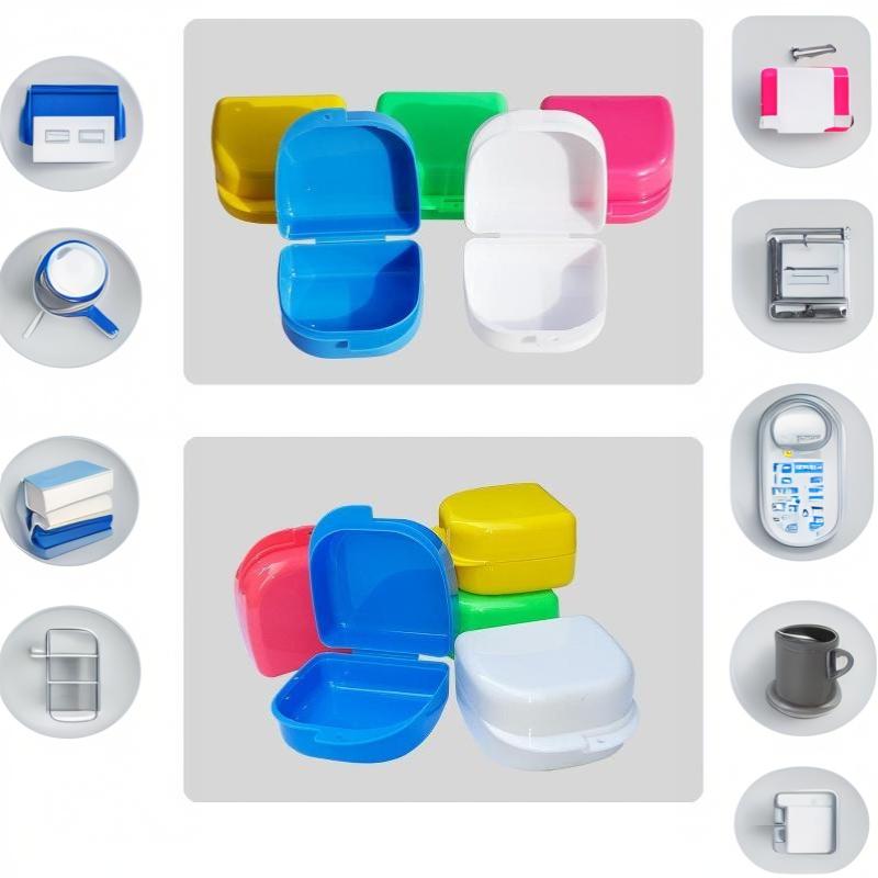 Portable Plastic Denture Box Custom Logo Multi Color For Dental Clinics Home Use