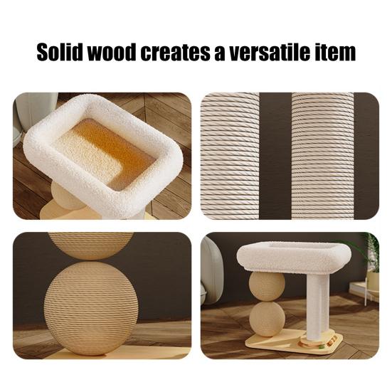 Cat Tree Tower with Plush Cat Bed Sisal Scratching Posts Balls Interactive Ball Track Multi-functional Cat Furniture for Indoor Cats Play And Rest