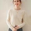 Women's 2024 Pure Cashmere Round Neck Sweater - Warm, Casual, and Elegant Commute Top