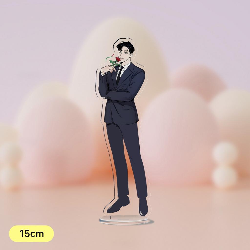 Korean Anime Champagne and Roses Acrylic Stand Cartoon Figures Zheng Yiyuan Standing Desktop Collection For Students Prize 15CM