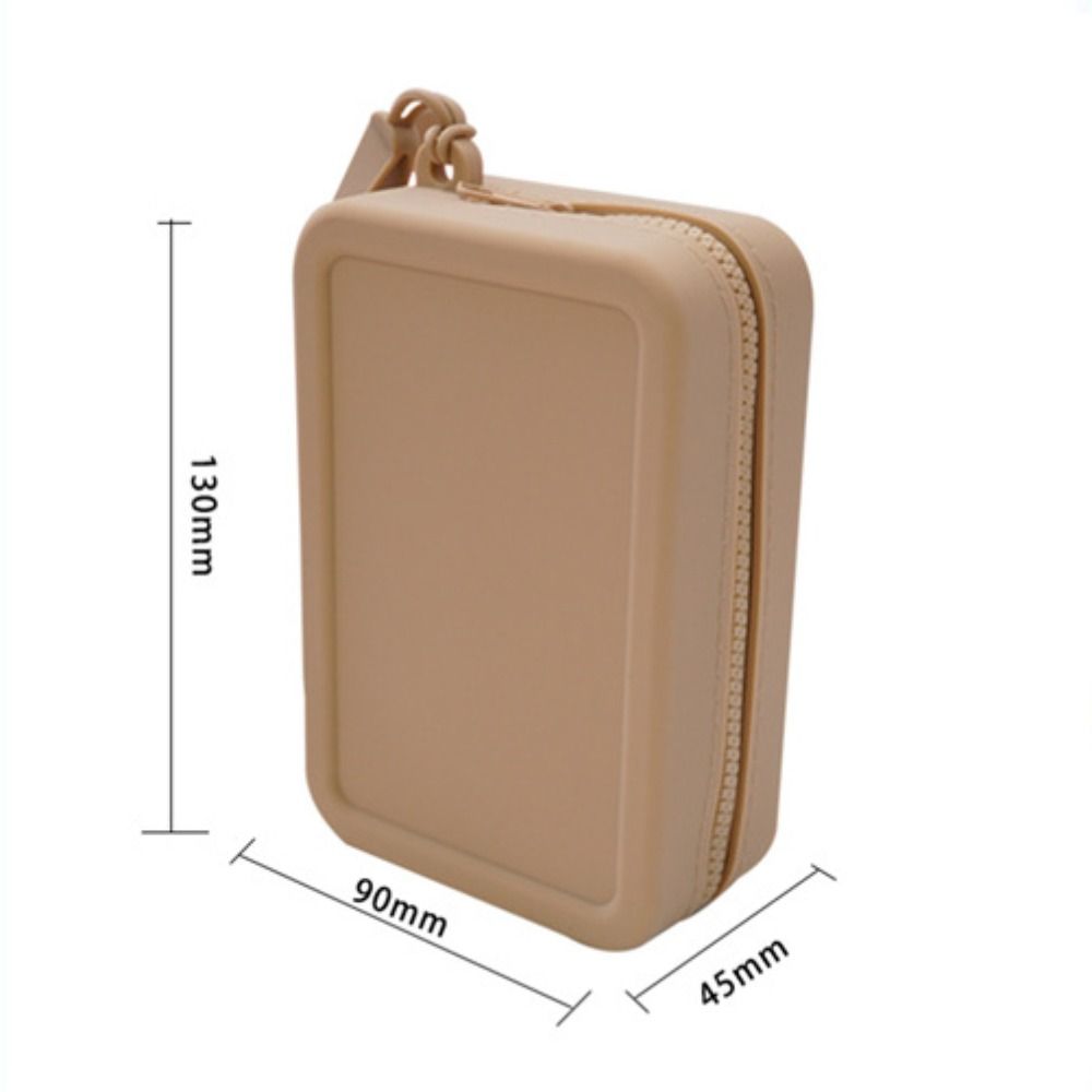 Simple Zipper Coin Purse Portable Waterproof Makeup Bag Rectangular High-capacity Earphone Bag Data Line