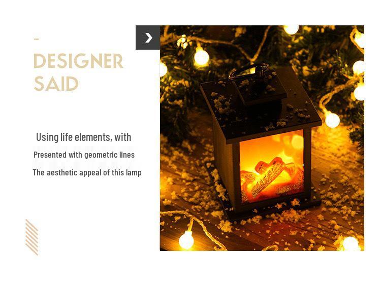 Nordic LED Flame Fireplace Lamp - Decorative Christmas Home Ornament