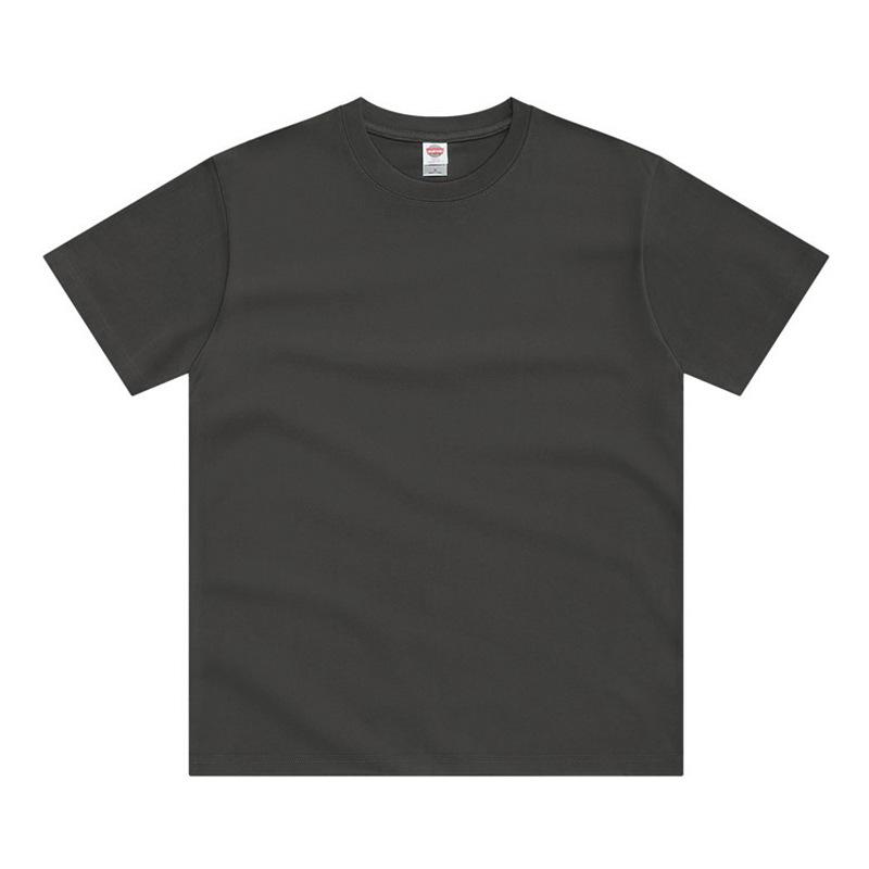 250g Pure Cotton Heavyweight Short-Sleeve Solid Color Loose T-Shirt - Niche Japanese-Style Trend